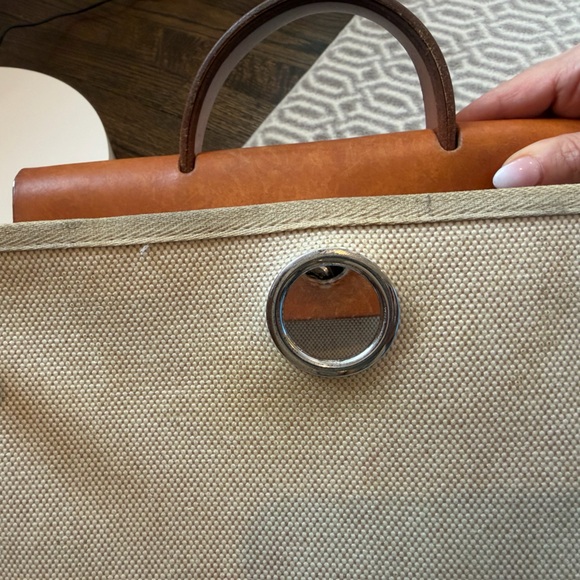 Hermes Herbag Backpack 2 Bags in 1 Beige Canvas and Leather - Picture 11 of 15